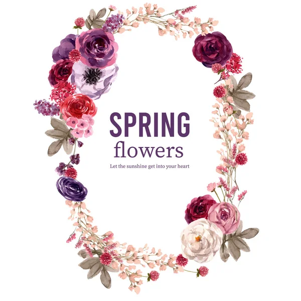 Stilvolle Vorlage Blumen Kranz Design Mit Text Vektorillustration — Stockvektor