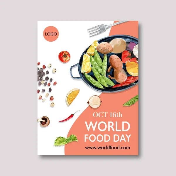 stylish food poster template design with text, vector illustration