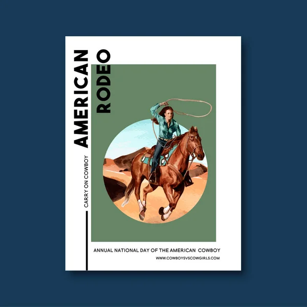 Diseño Elegante Plantilla Carteles Cowboy Con Texto Ilustración Vectorial — Archivo Imágenes Vectoriales