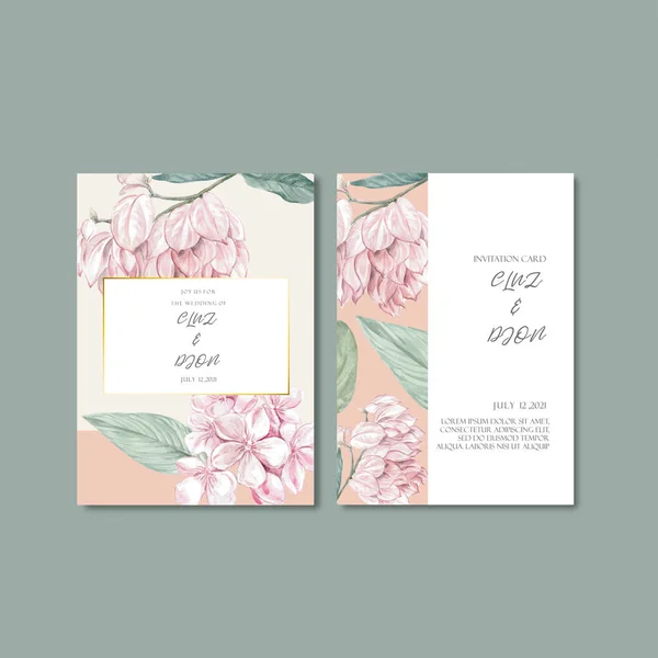 Cartões Elegantes Com Design Modelo Flores Com Texto Ilustração Vetorial — Vetor de Stock