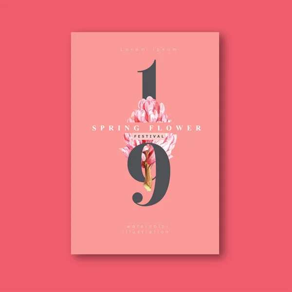 Stilvolle Vorlage Frühling Blumen Design Mit Text Vektorillustration — Stockvektor