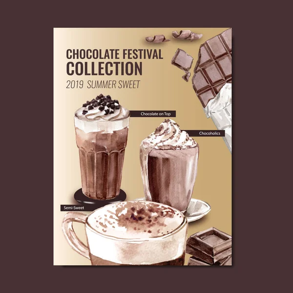 Стильний Дизайн Шоколадного Плакату Текстом Векторні Ілюстрації — стоковий вектор
