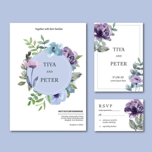 Elegante Diseño Plantilla Tarjetas Boda Con Texto Ilustración Vectorial — Archivo Imágenes Vectoriales