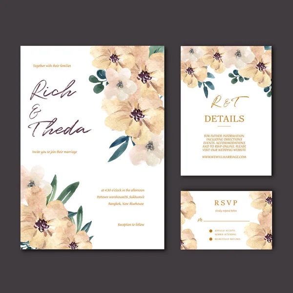 Design Modelo Cartões Casamento Elegante Com Texto Ilustração Vetorial —  Vetores de Stock