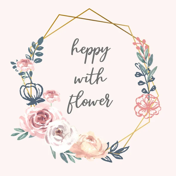 Stilvolle Blumen Vorlage Design Mit Text Vektorillustration — Stockvektor