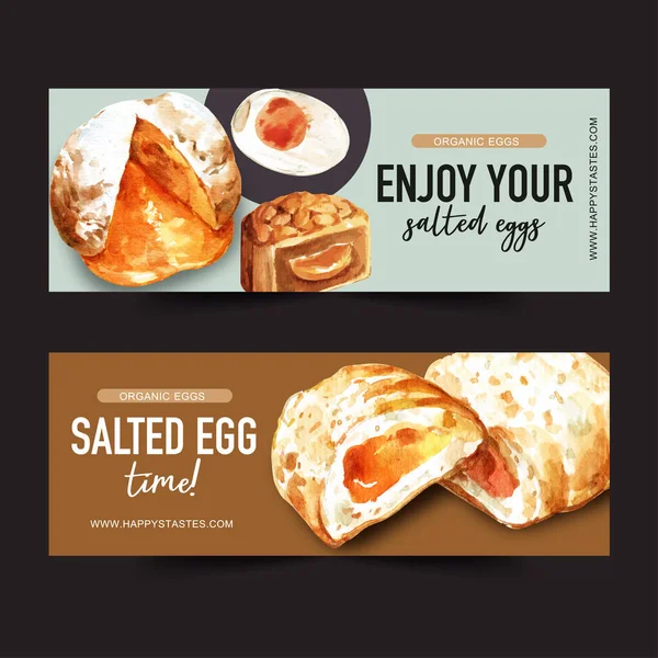 Stylish Salted Eggs Banners Template Design Text Vector Illustration — Stock Vector