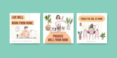 stilli ev şablonu tasarımı metin, vektör illüstrasyonu