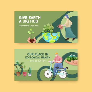 metin ve vektör illüstrasyonlu stil ortam şablonu tasarımı