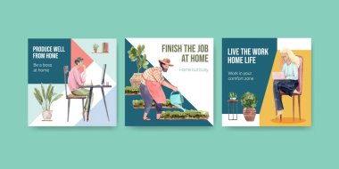 stilli ev şablonu tasarımı metin, vektör illüstrasyonu