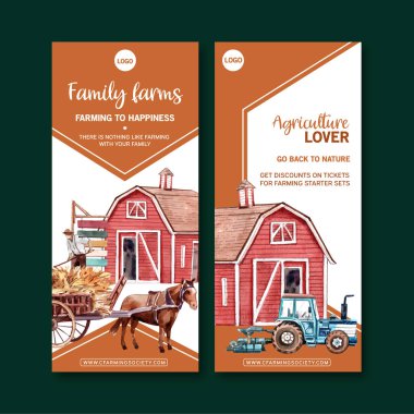 Metin ve vektör illüstrasyonlu şık çiftçi şablonu tasarımı
