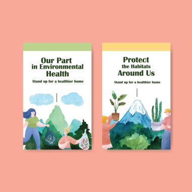 metin ve vektör illüstrasyonlu stil ortam şablonu tasarımı