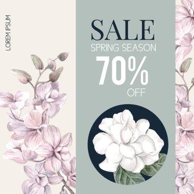 Şekil şablon çiçek çerçeve tasarımı metin, vektör illüstrasyonu