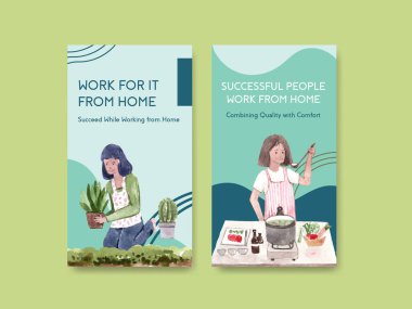 stilli ev şablonu tasarımı metin, vektör illüstrasyonu