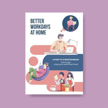 stilli ev şablonu tasarımı metin, vektör illüstrasyonu