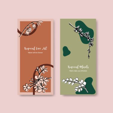 Otel, güzellik salonu, spa, restoran ve kulüp için çizgili sanat broşürü tasarımı. Vektör çizgisi çizimi.