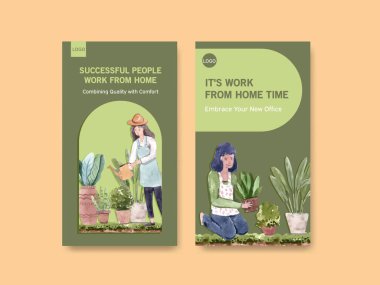 stilli ev şablonu tasarımı metin, vektör illüstrasyonu