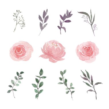 şık çiçekler şablon tasarımı, vektör illüstrasyonu