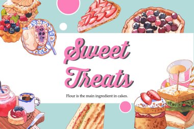 Şekil tatlı çerçeve tasarımı metin, vektör illüstrasyonu