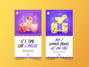 şık yaz içkileri şablon tasarımı metin, vektör illüstrasyonu