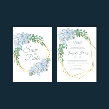 Metin ve vektör illüstrasyonlu çiçek desenli şık kartlar