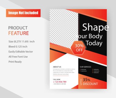 turuncu, kırmızı ve siyah yaratıcı antetli şablon tasarımı, şablon vektörü