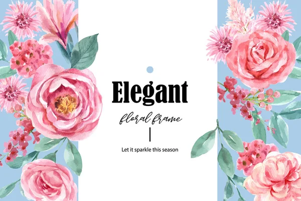 Elegant Blommig Charmig Affisch Mall Design Med Text Vektor Illustration — Stock vektor