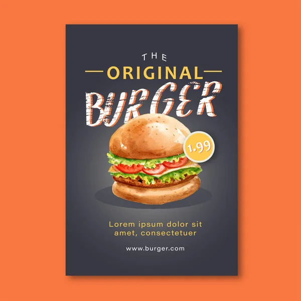 Κομψό Σχέδιο Πρότυπο Αφίσα Fast Food Κείμενο Διανυσματική Απεικόνιση — Διανυσματικό Αρχείο