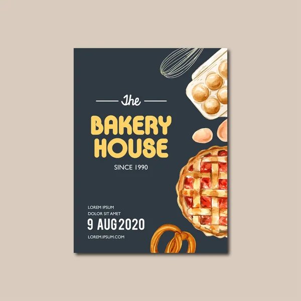 Stilvolle Bäckerei Plakatvorlage Design Mit Text Vektorillustration — Stockvektor