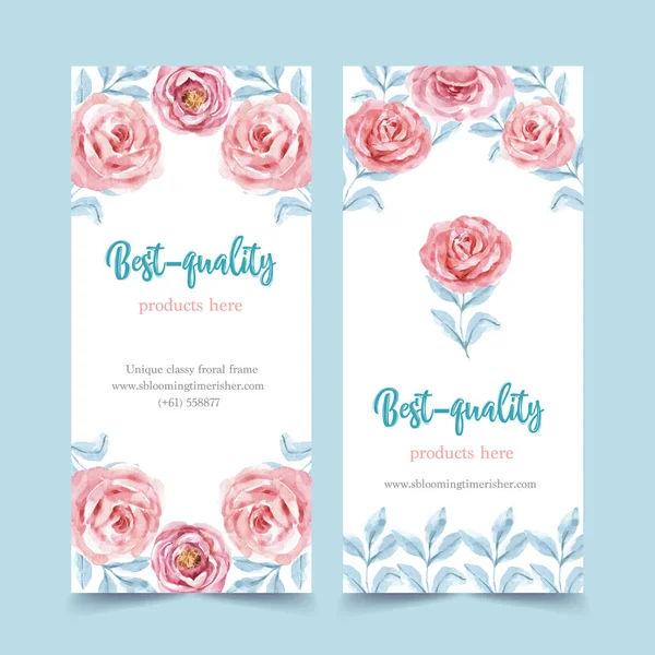 Stylish Floral Charming Flyers Template Design Text Vector Illustration — Stock Vector
