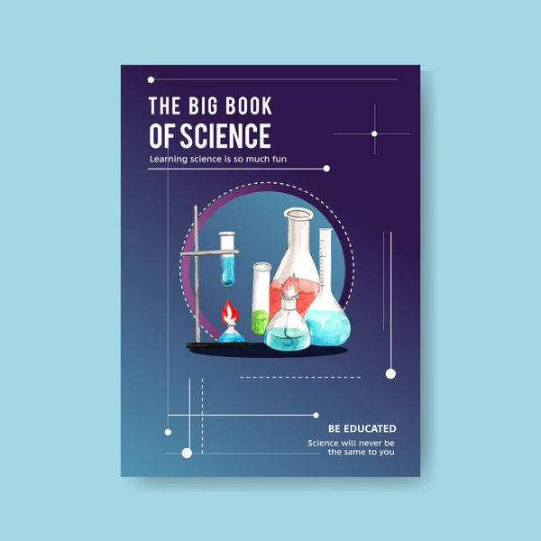 Κομψό Σχεδιασμό Πρότυπο Βιβλίο Επιστημονικής Κάλυψης Κείμενο Διανυσματική Απεικόνιση — Διανυσματικό Αρχείο
