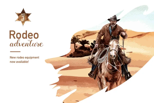 Stilvolles Cowboy Rahmendesign Mit Text Vektorillustration — Stockvektor