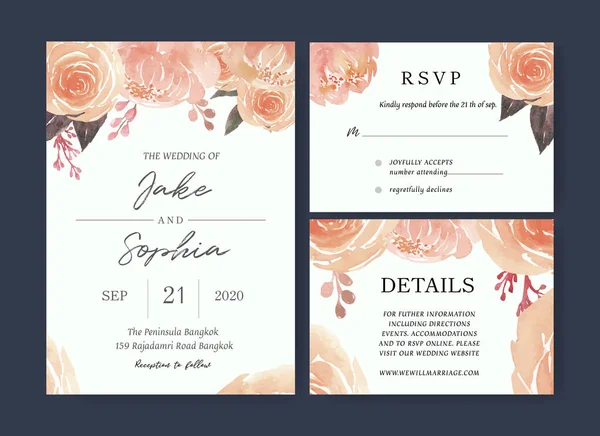 Stijlvolle Wedding Cards Sjabloon Ontwerp Met Tekst Vector Illustratie — Stockvector