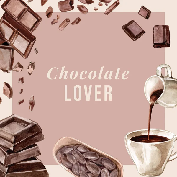 Elegante Diseño Plantilla Composición Chocolate Con Texto Ilustración Vectorial — Vector de stock