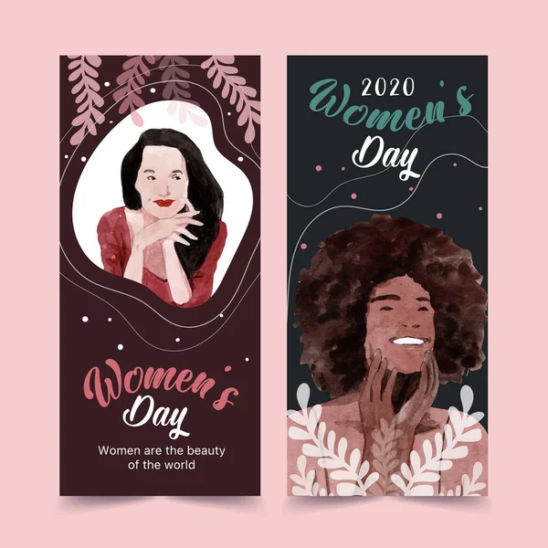 stylish women day template design with text, vector illustration