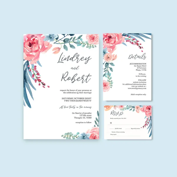 Stilvolle Hochzeitskarten Vorlage Design Mit Text Vektorillustration — Stockvektor