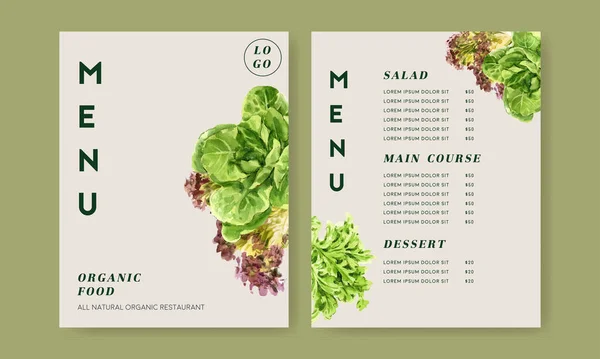 Diseño Plantilla Menú Verduras Con Estilo Con Texto Ilustración Vectorial — Vector de stock
