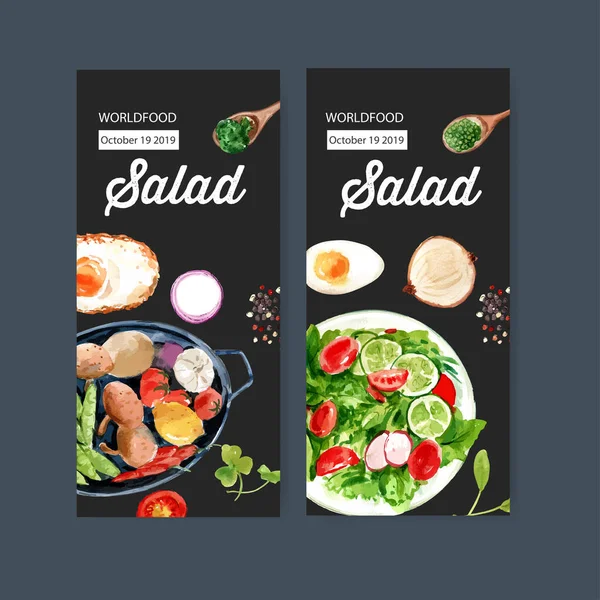 Κομψό Σχεδιασμό Πρότυπο Κόσμο Τροφίμων Φυλλάδια Κείμενο Διανυσματική Απεικόνιση — Διανυσματικό Αρχείο