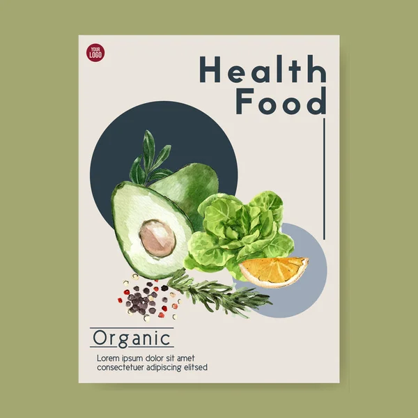 Desain Poster Sayuran Bergaya Dengan Teks Ilustrasi Vektor - Stok Vektor
