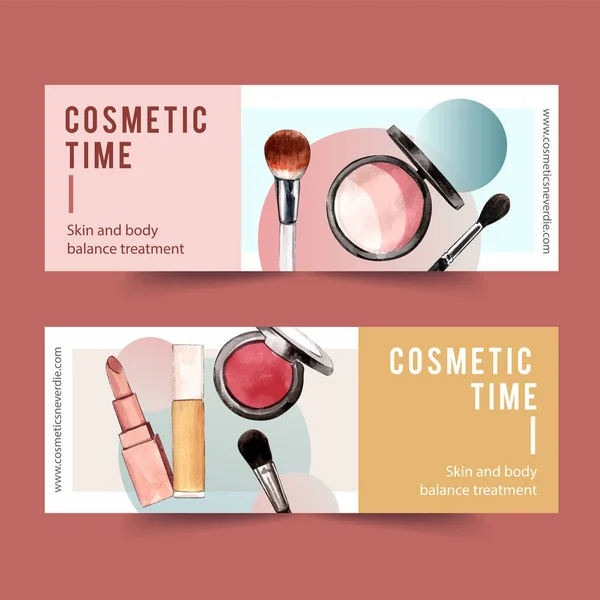 stylish cosmetic banners for social media template design with text, vector illustration