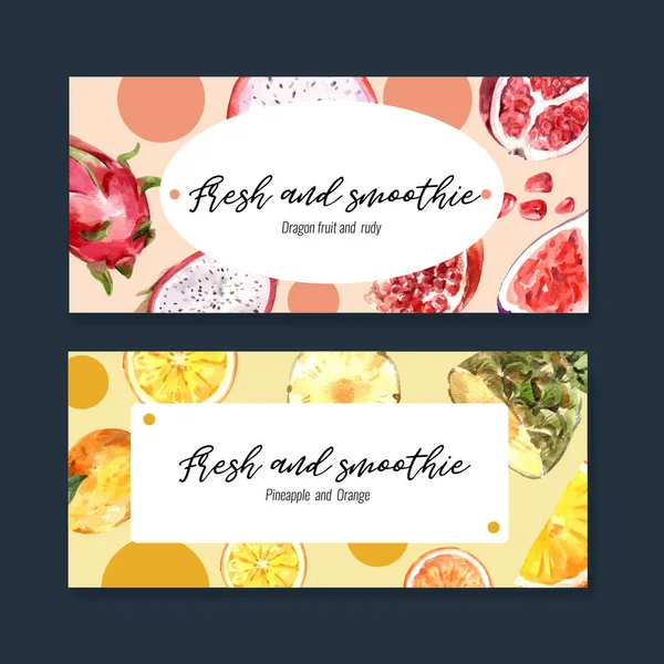 stylish fruits banners template design with text, vector illustration