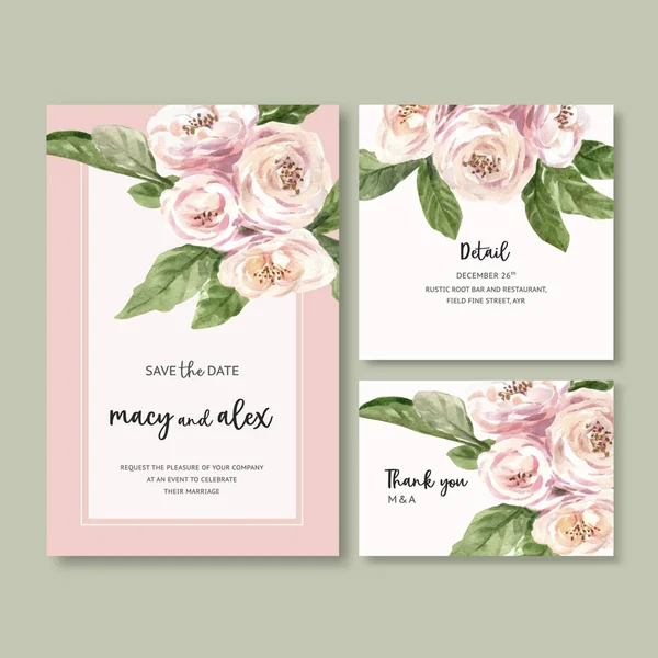 Design Modelo Cartões Casamento Elegante Com Texto Ilustração Vetorial —  Vetores de Stock