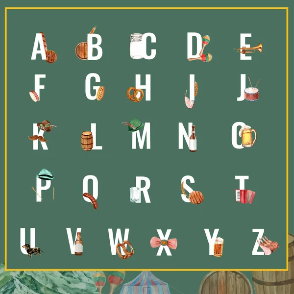 Stylisches Alphabet Vorlagendesign Mit Text Vektorillustration — Stockvektor
