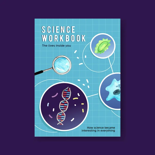 Κομψό Σχεδιασμό Πρότυπο Βιβλίο Επιστημονικής Κάλυψης Κείμενο Διανυσματική Απεικόνιση — Διανυσματικό Αρχείο