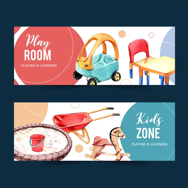 stylish playground template design with text, vector illustration