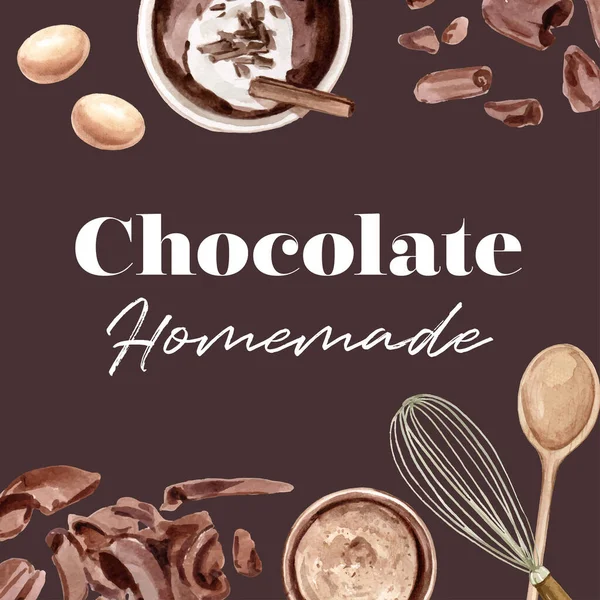 Design Élégant Modèle Composition Chocolat Avec Texte Illustration Vectorielle — Image vectorielle