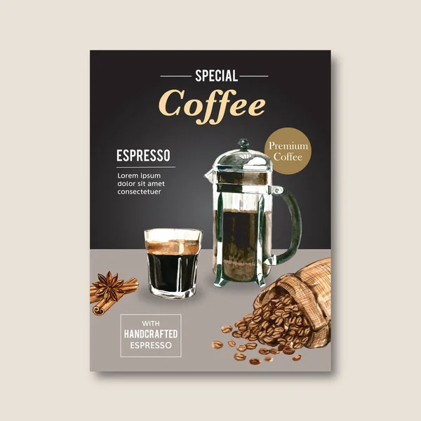 Stilvolles Kaffee Plakatvorlage Design Mit Text Vektorillustration — Stockvektor