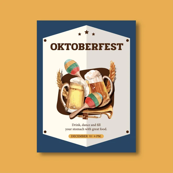 Stylisches Wiesn Plakatdesign Mit Text Vektorillustration — Stockvektor