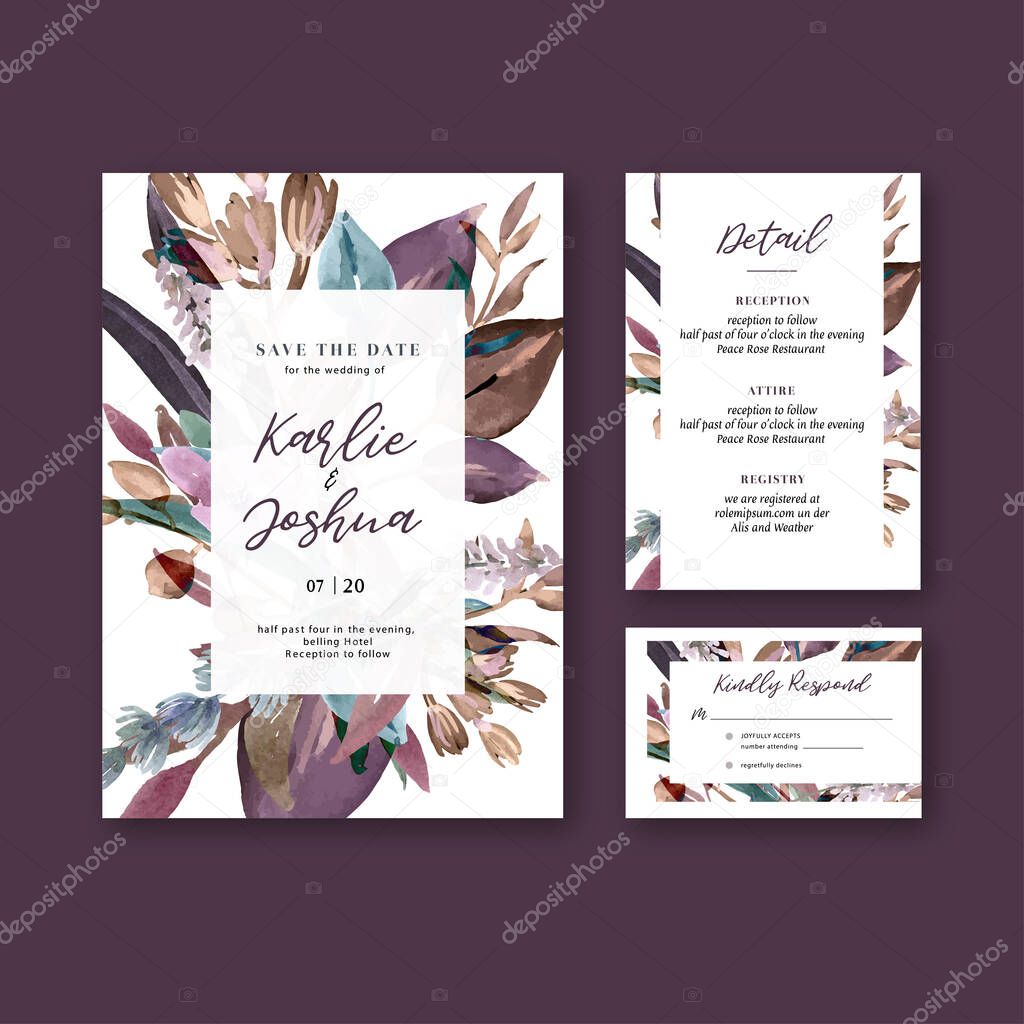 stylish Wedding cards template design with text, vector illustration