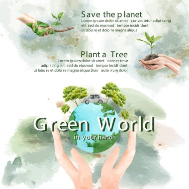 Metin ve vektör illüstrasyonlu Küresel şablon tasarımını stil et