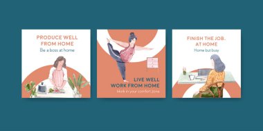 stilli ev şablonu tasarımı metin, vektör illüstrasyonu